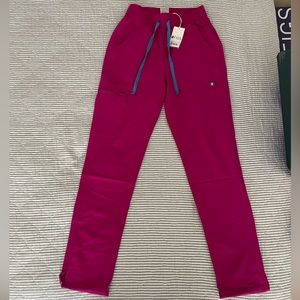 Figs Raspberry Sorbet High Waisted Yola Skinny Scrub Pants 2.0 XS Reg